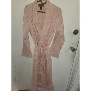 Ralph Lauren green label cotton women's robe stripes red white